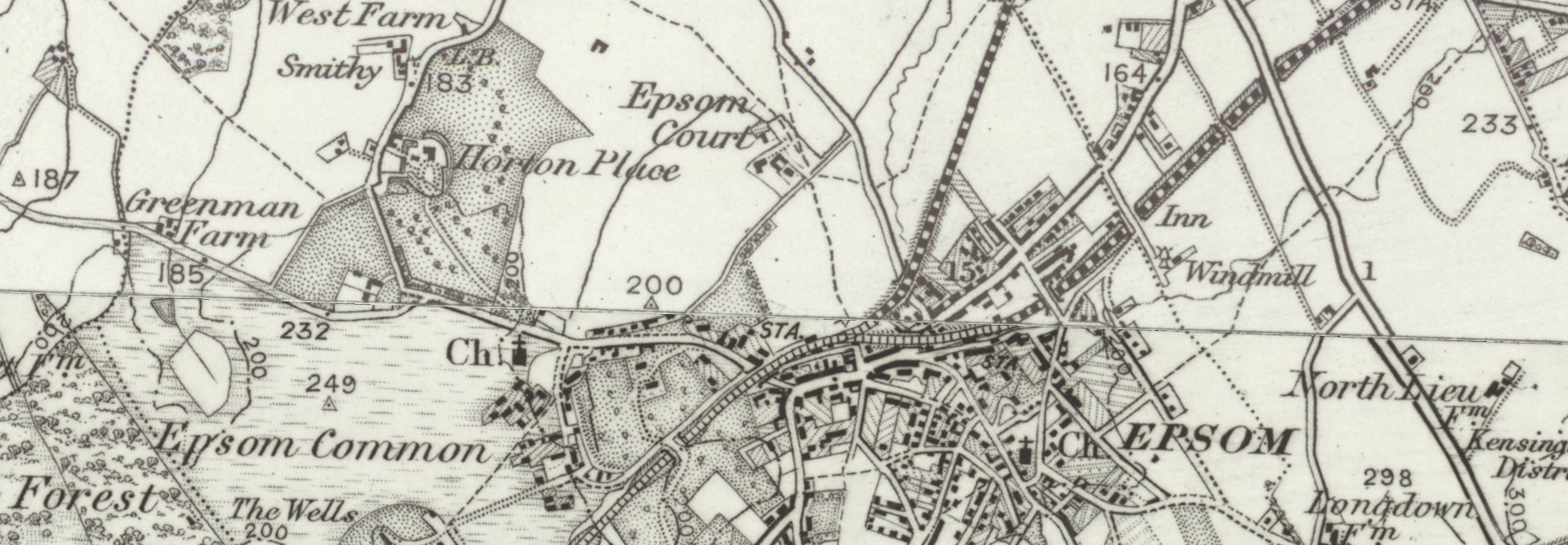 OS NLS South London Outline Sheet 270 Revised 1893 Published 1896