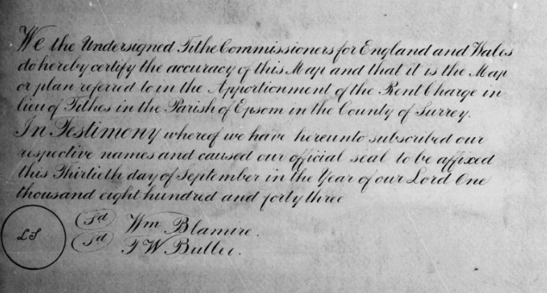 Tithe map Epsom Signature