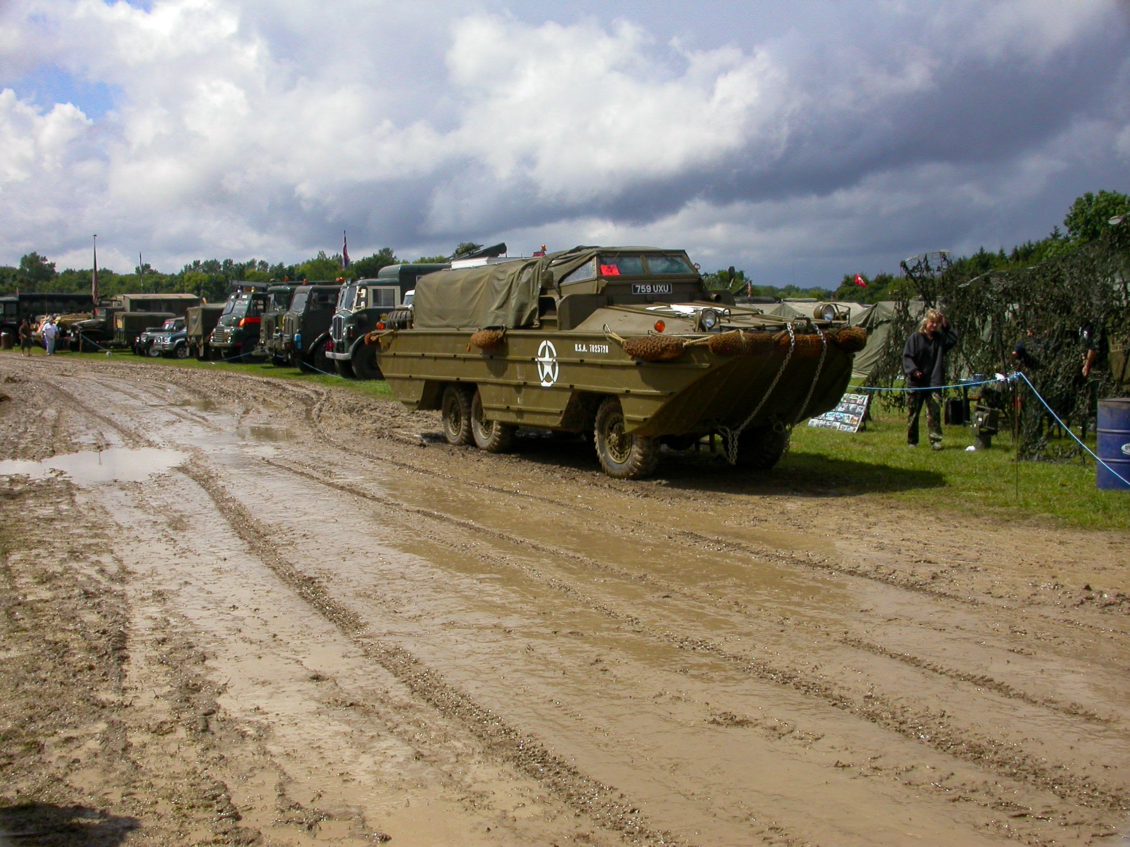 DUKW by muddy road